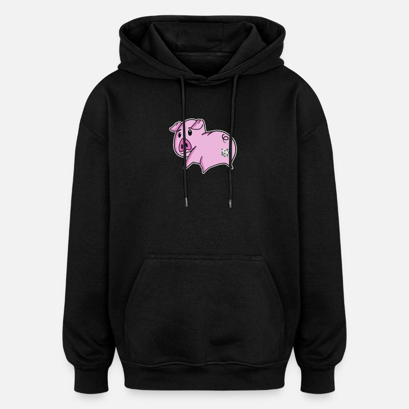 Schwein Arsch - Schwein Hintern - Oversized Unisex Hoodie - Schwarz