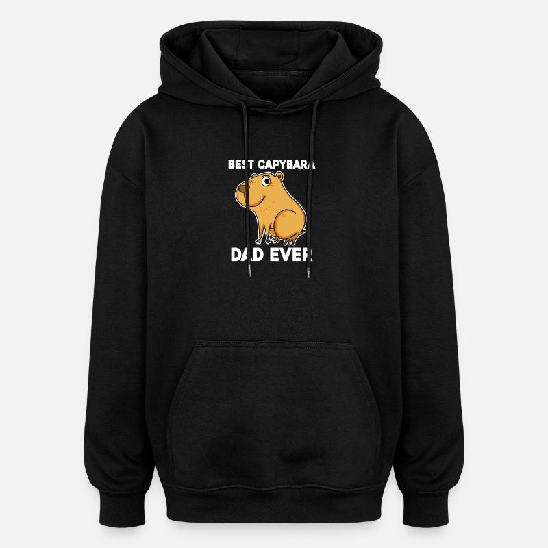 Capybara Father Capybara - Oversized Unisex Hoodie - black