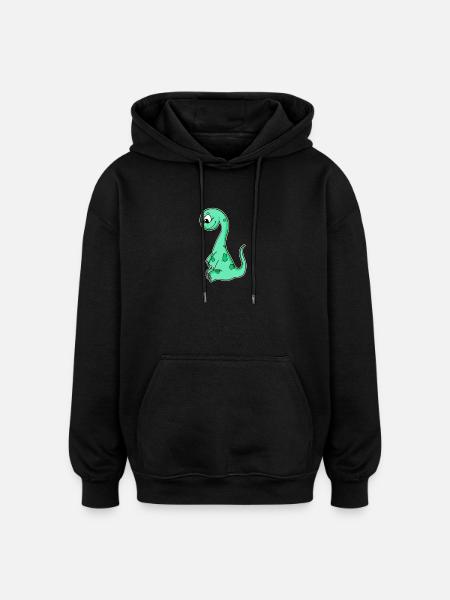 Dinosaur motif - Oversized Unisex Hoodie - black