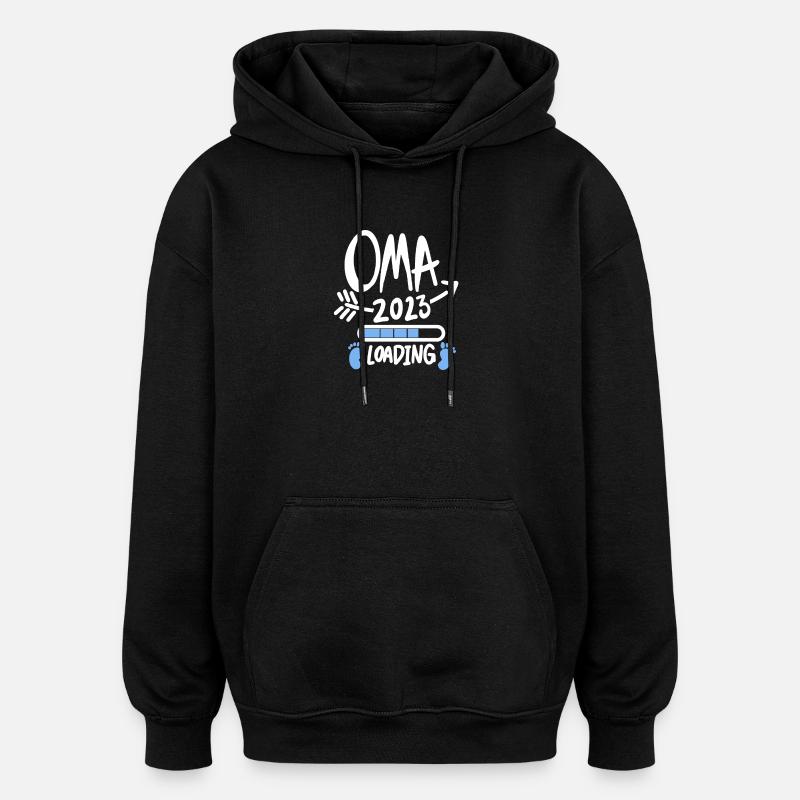 Oma 2023 - Werdende Oma 2023 - Oversized Unisex Hoodie - Schwarz