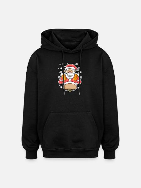 Softened Beer Santa Claus - Oversized Unisex Hoodie - black