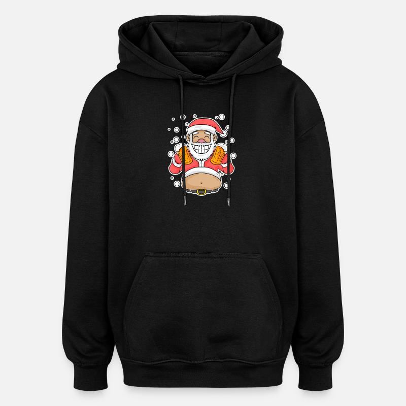 Bière adoucie Père Noël - Sweat à capuche oversize unisexe - noir