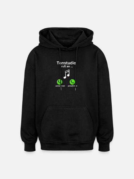 Tonstudio ruft an - annehmen oder annehmen? - Oversized Unisex Hoodie - Schwarz