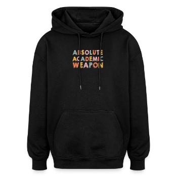 Studenten Absolute Academic Weapon - Oversized Unisex Hoodie - Schwarz - Vorne - Noah (186cm)