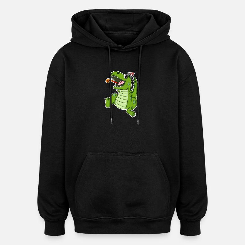 Dino Party - Sweat à capuche oversize unisexe - noir