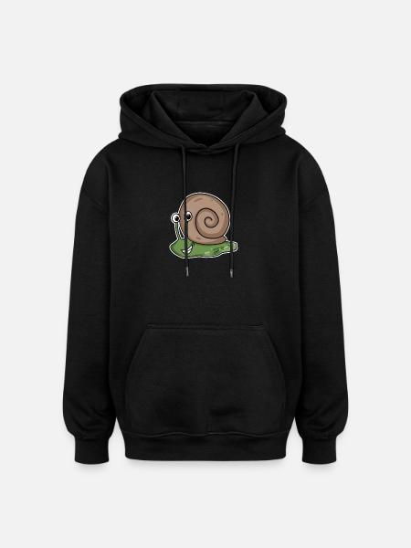 Schnecke - Oversized Unisex Hoodie - Schwarz