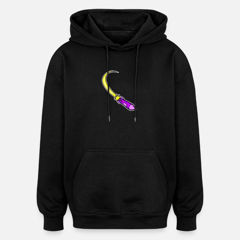 Rocket Purple - Oversized Unisex Hoodie - black