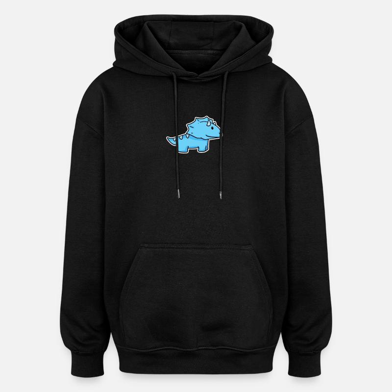 Dino Dinosaur Blue - Oversized Unisex Hoodie - black