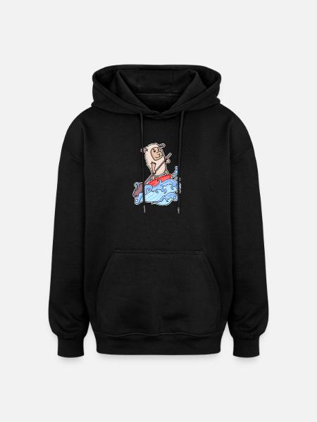 Stand Up Paddle Sheep - Sweat à capuche oversize unisexe - noir