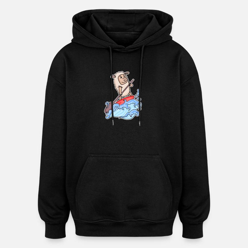Stand Up Paddling Schaf - Oversized Unisex Hoodie - Schwarz