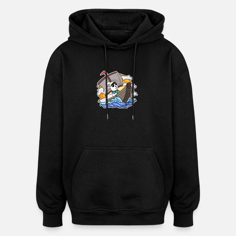 Bateau Capitaine Lapin - Sweat à capuche oversize unisexe - noir