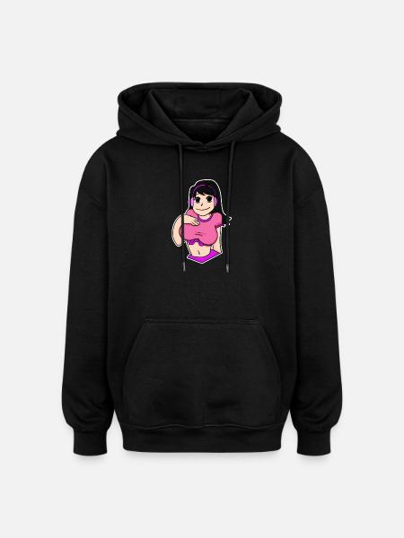 Anime - Sweat à capuche oversize unisexe - noir