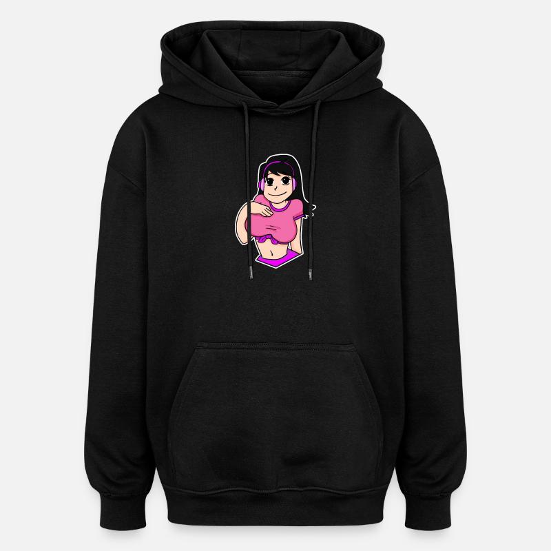 Anime - Sweat à capuche oversize unisexe - noir