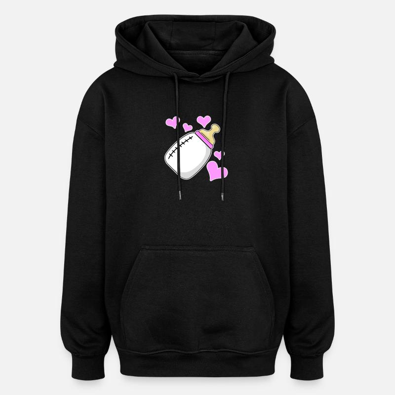 Tochter Milchflasche Mädchen Schwanger Geburt - Oversized Unisex Hoodie - Schwarz
