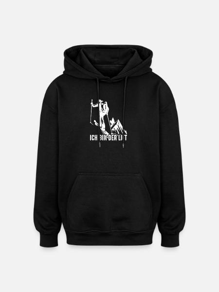 Ich bin der Lift – Skitour Spruch - Oversized Unisex Hoodie - Schwarz
