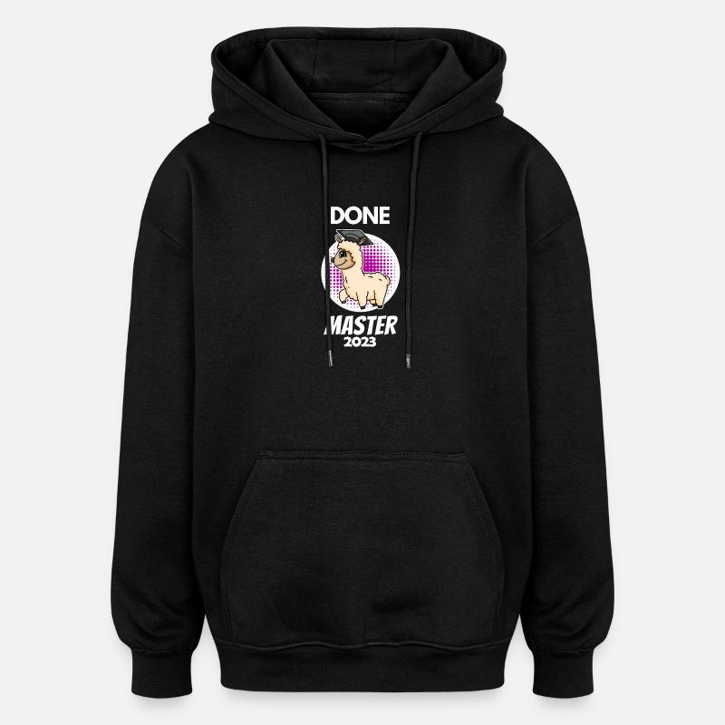 Master 2023 - Master terminé - Sweat à capuche oversize unisexe - noir