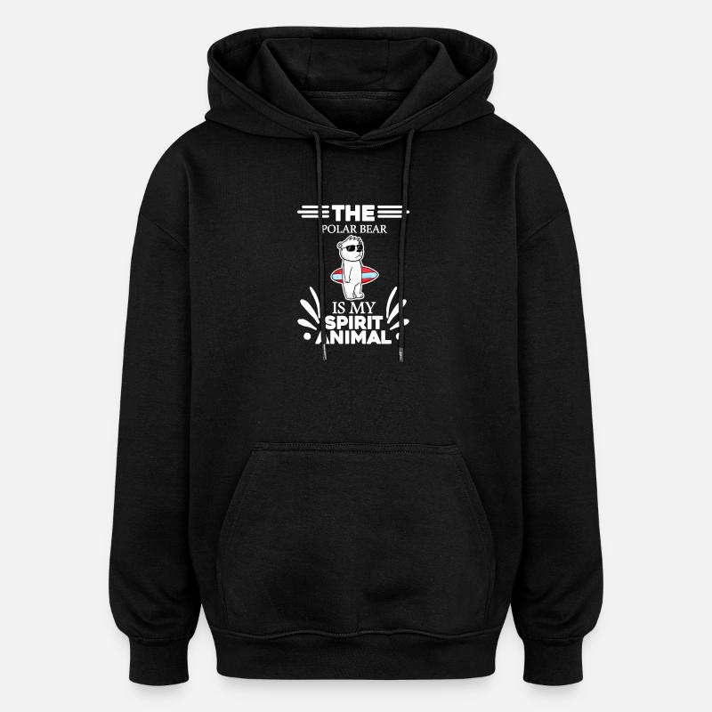 Ours polaire Ours polaire - Sweat à capuche oversize unisexe - noir