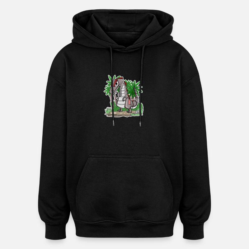 Roboter Dino Dinosaurier - Oversized Unisex Hoodie - Schwarz