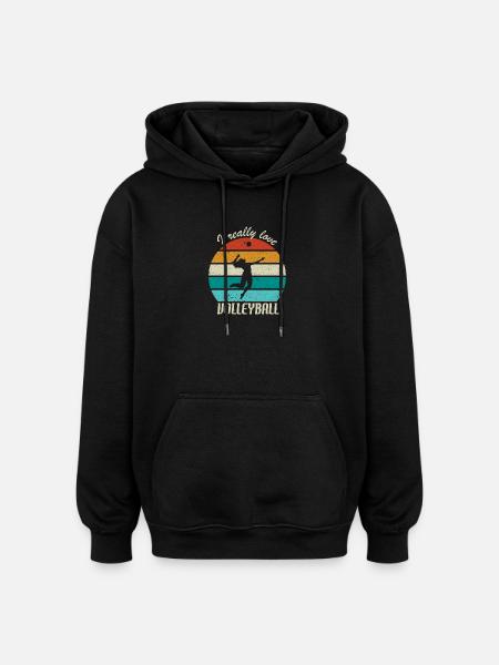 Ich liebe Volleyball - Oversized Unisex Hoodie - Schwarz