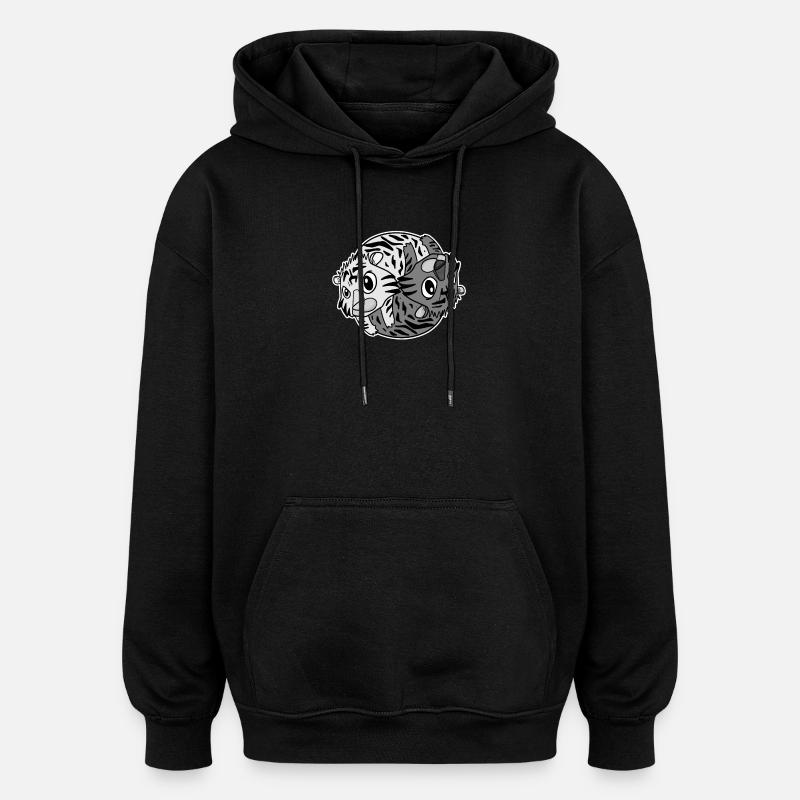 Tiger Yin Yang - Oversized Unisex Hoodie - black
