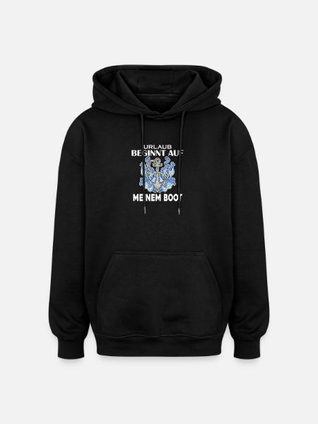 Urlaub Boot - Oversized Unisex Hoodie - Schwarz