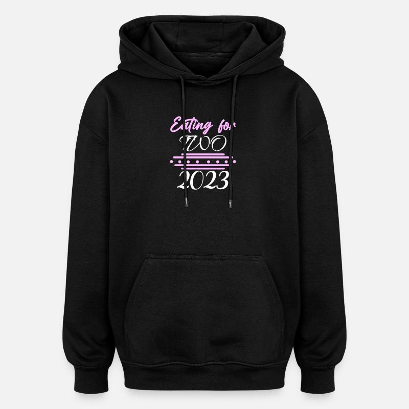 Grossesse Gémeaux 2023 - Sweat à capuche oversize unisexe - noir