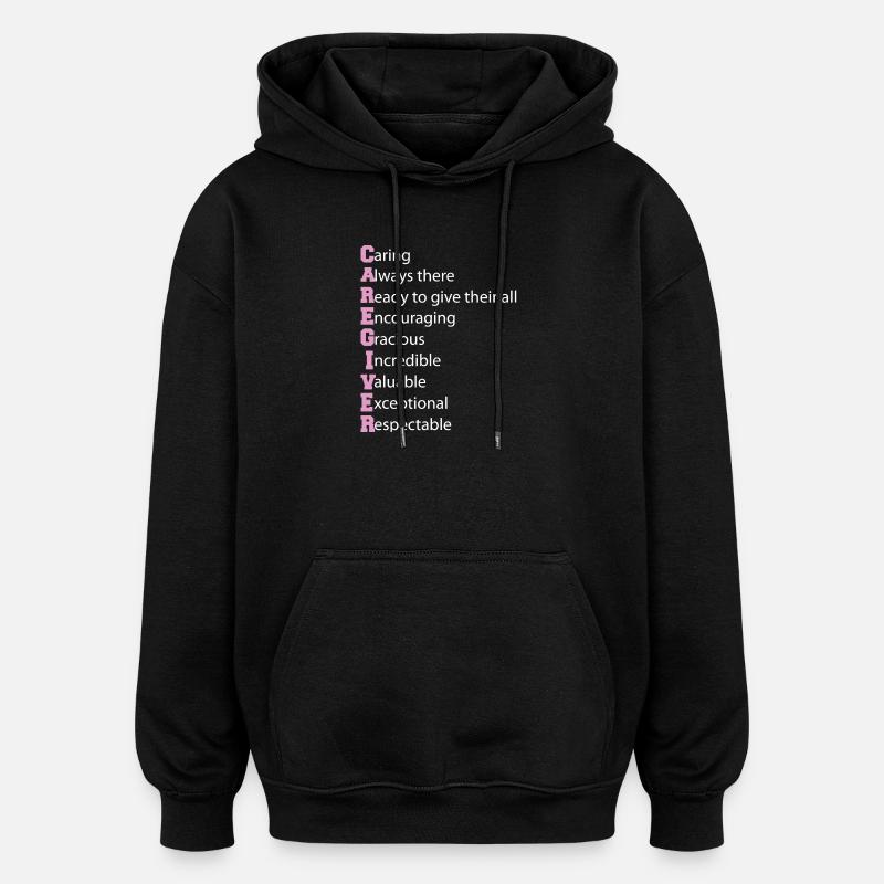 Définition de l’aidant Aidant âgé - Sweat à capuche oversize unisexe - noir
