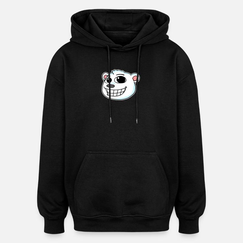 Eisbär Kopf - Oversized Unisex Hoodie - Schwarz