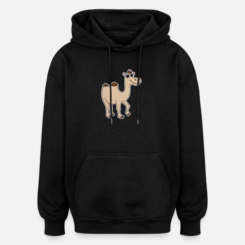 Kamel - Oversized Unisex Hoodie - Schwarz