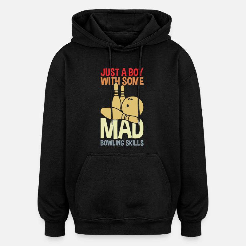 Drôle de garçon de bowling - Sweat à capuche oversize unisexe - noir