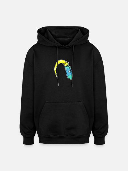 Fusée - Sweat à capuche oversize unisexe - noir