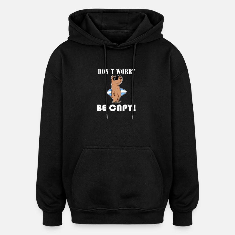 Capybara Capybara Gift - Oversized Unisex Hoodie - black