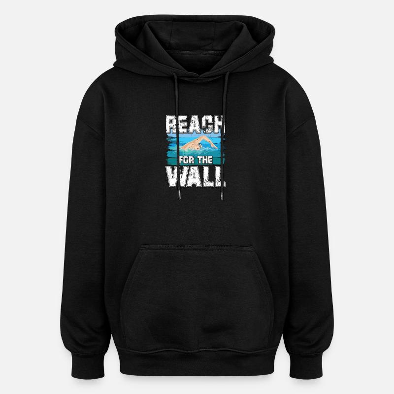 Reach for the wall - Oversized Unisex Hoodie - Schwarz