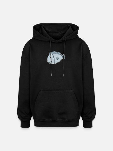 Fish Ocean Fish Motif - Oversized Unisex Hoodie - black