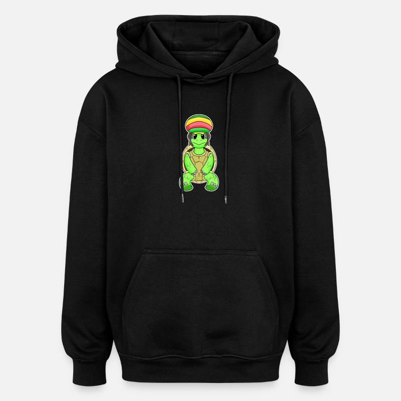 Rasta Turtle - Oversized Unisex Hoodie - black