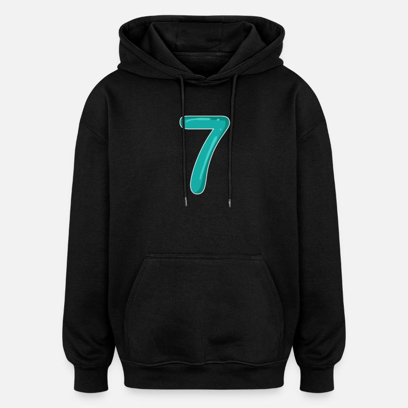 7 - Seven - Oversized Unisex Hoodie - black