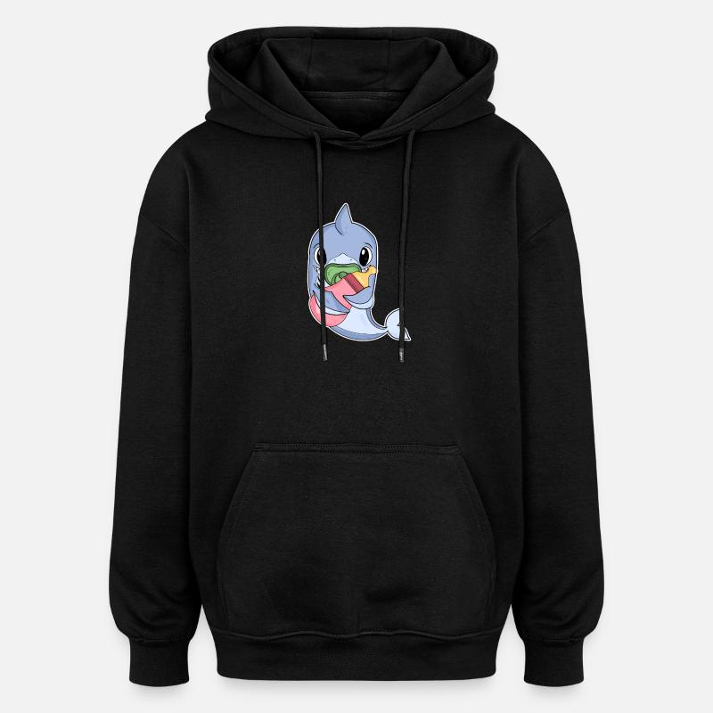 Bébé dauphin - Sweat à capuche oversize unisexe - noir