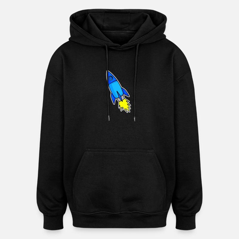 Blue Rocket - Oversized Unisex Hoodie - black