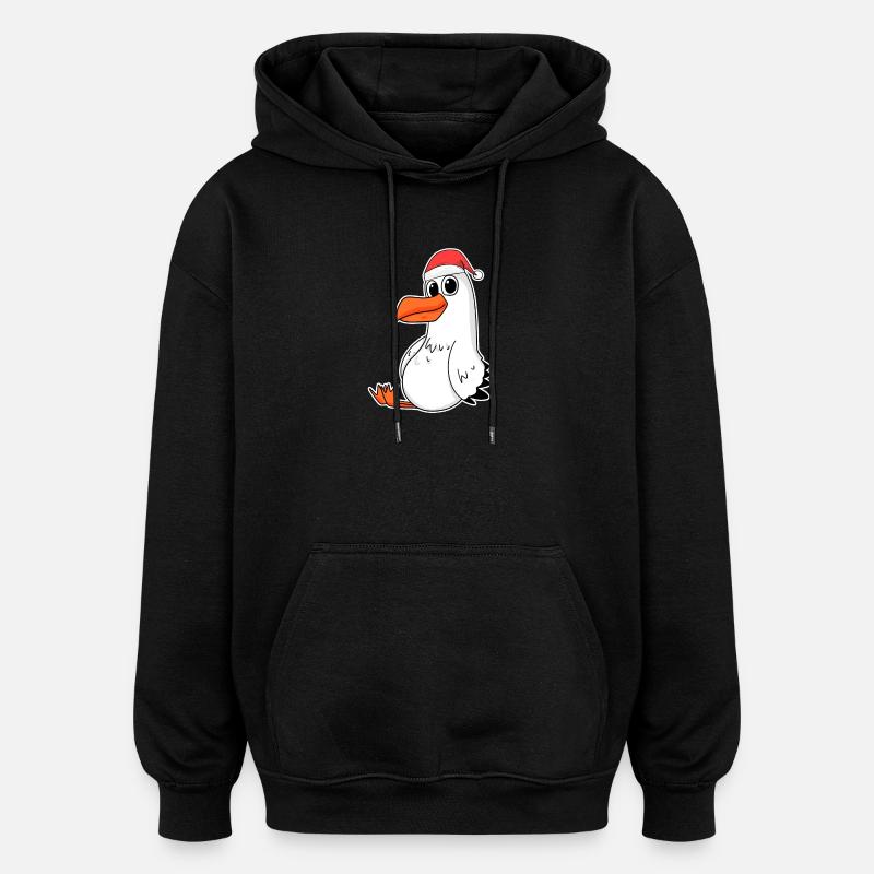 Mouette Noël - Sweat à capuche oversize unisexe - noir