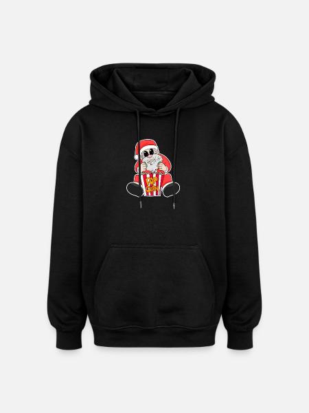 Weihnachtsmann Popcorn Weihnachten - Oversized Unisex Hoodie - Schwarz