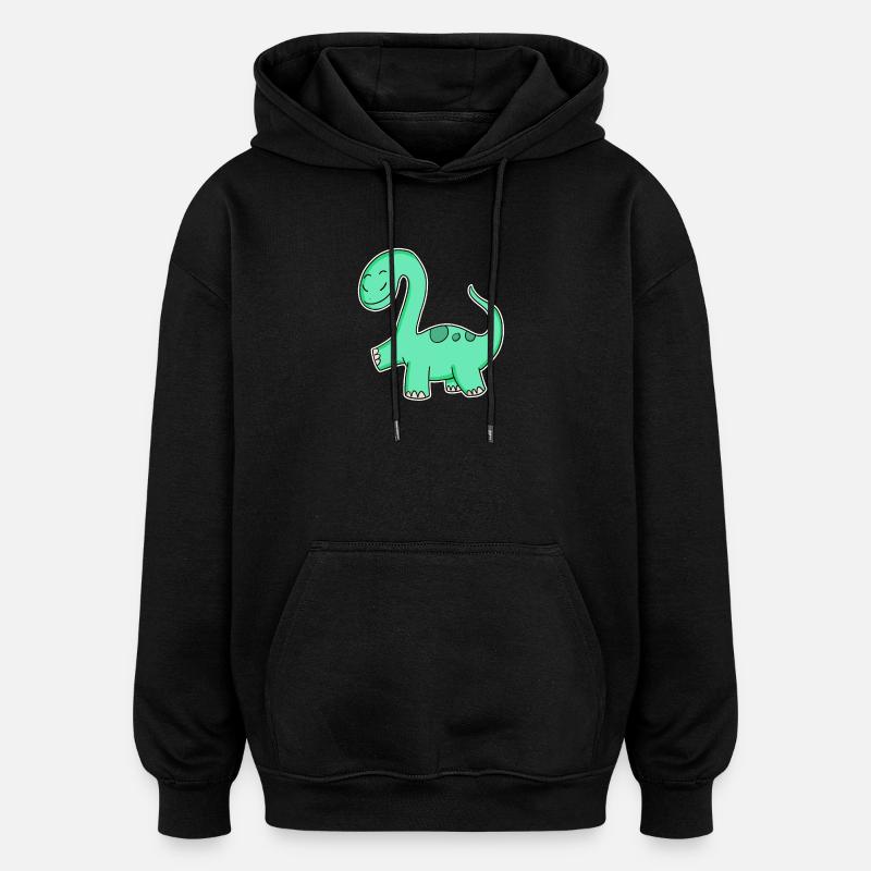 Dino - Sweat à capuche oversize unisexe - noir