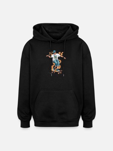 Skater Boy - Oversized Unisex Hoodie - black