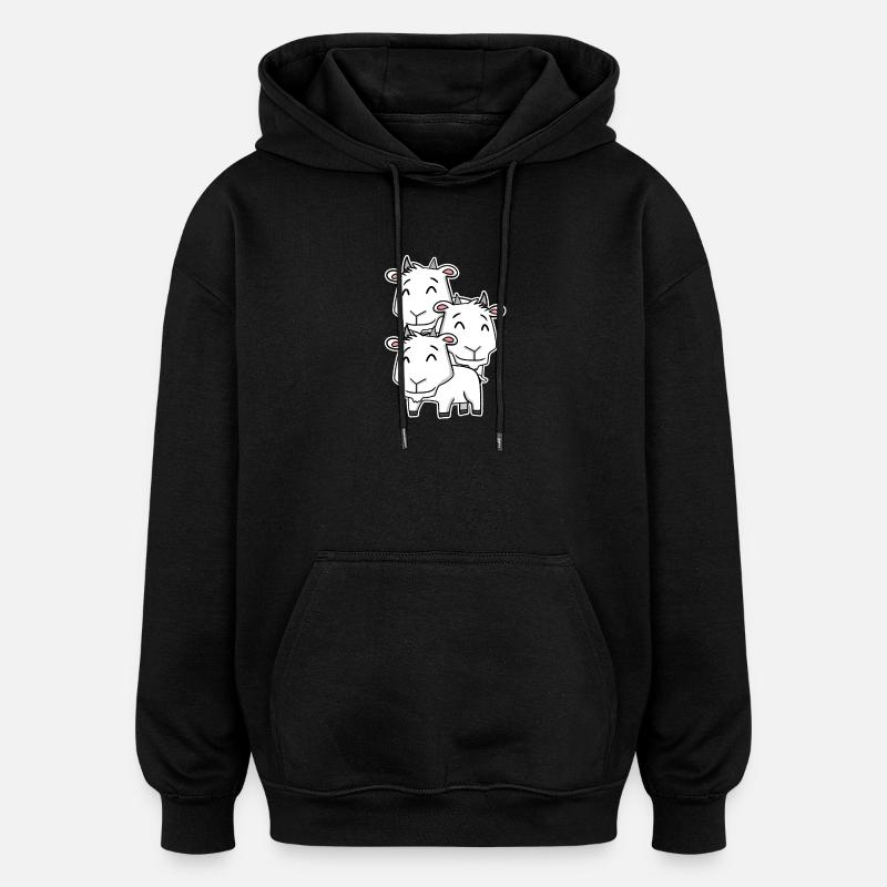 Ziege Motiv - Oversized Unisex Hoodie - Schwarz