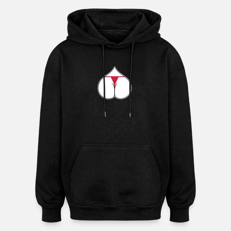 Arsch Herz Liebe - Oversized Unisex Hoodie - Schwarz
