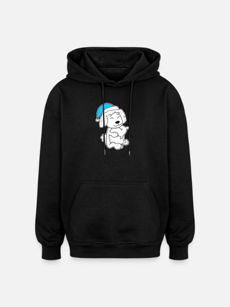 Poodle Sleeping Tiredness Dog - Oversized Unisex Hoodie - black