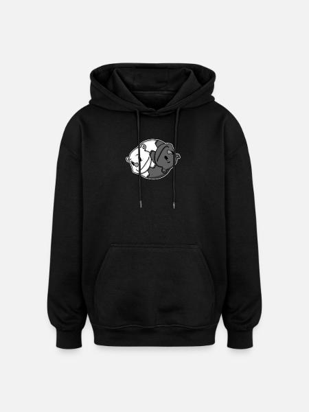 Yin Yang Rhinoceros - Oversized Unisex Hoodie - black