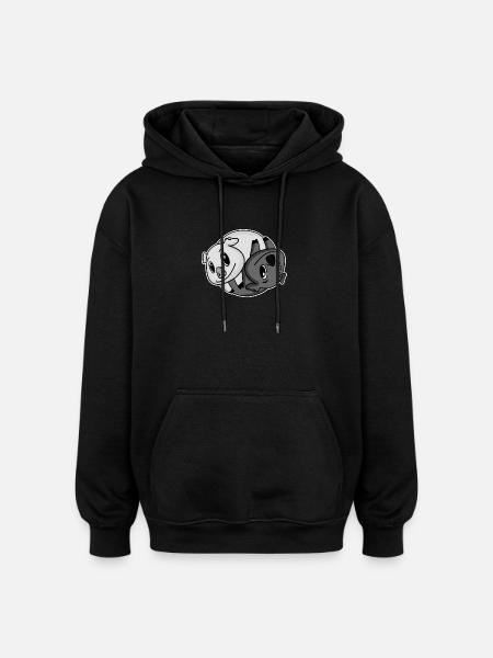Yin Yang Pigs - Oversized Unisex Hoodie - black