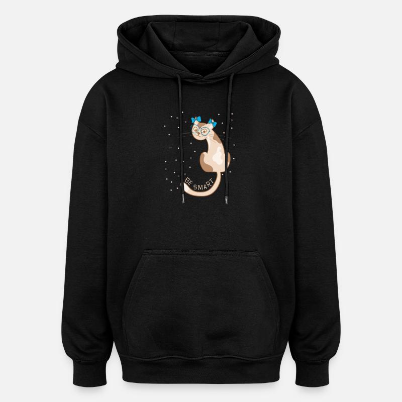 Katze, be smart - Oversized Unisex Hoodie - Schwarz