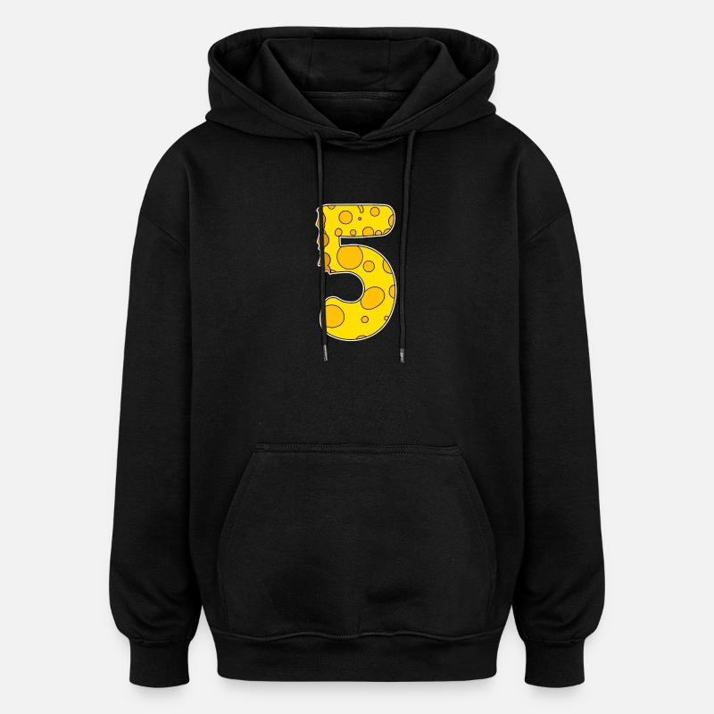 Number 5 - Five - Oversized Unisex Hoodie - black
