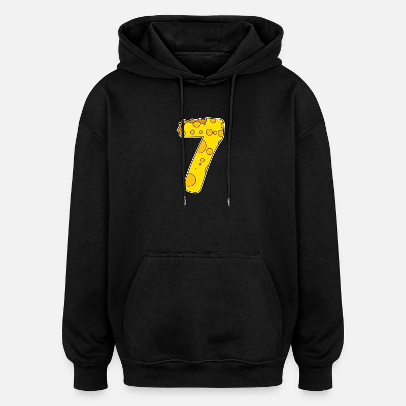 Graphique 7 - Sweat à capuche oversize unisexe - noir